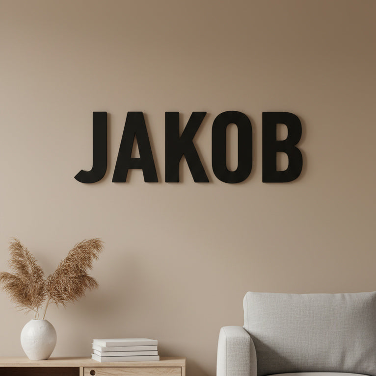 Personaliziran 3D napis za steno - črna