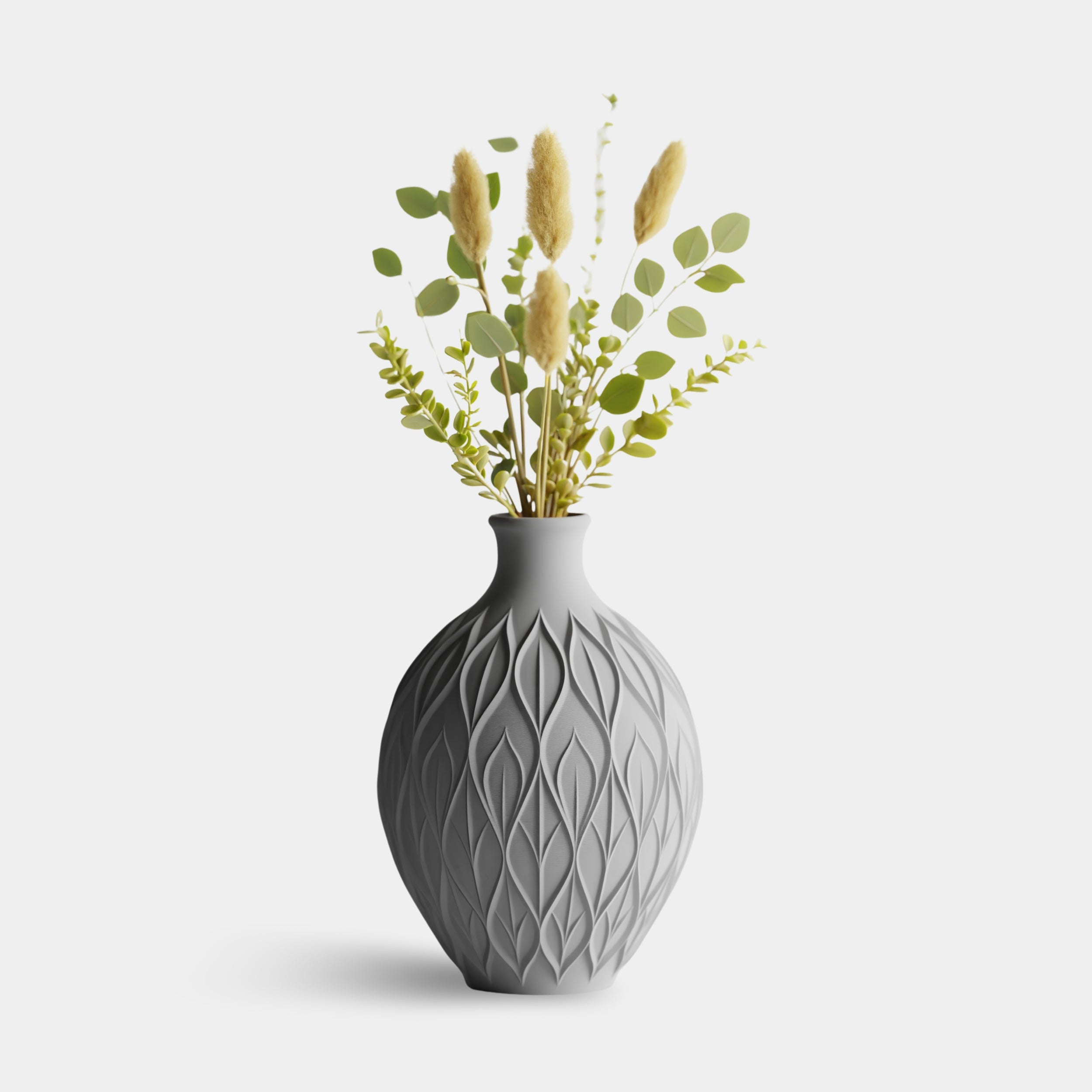 VERDANELLE vaza sa suho cvetje, siva