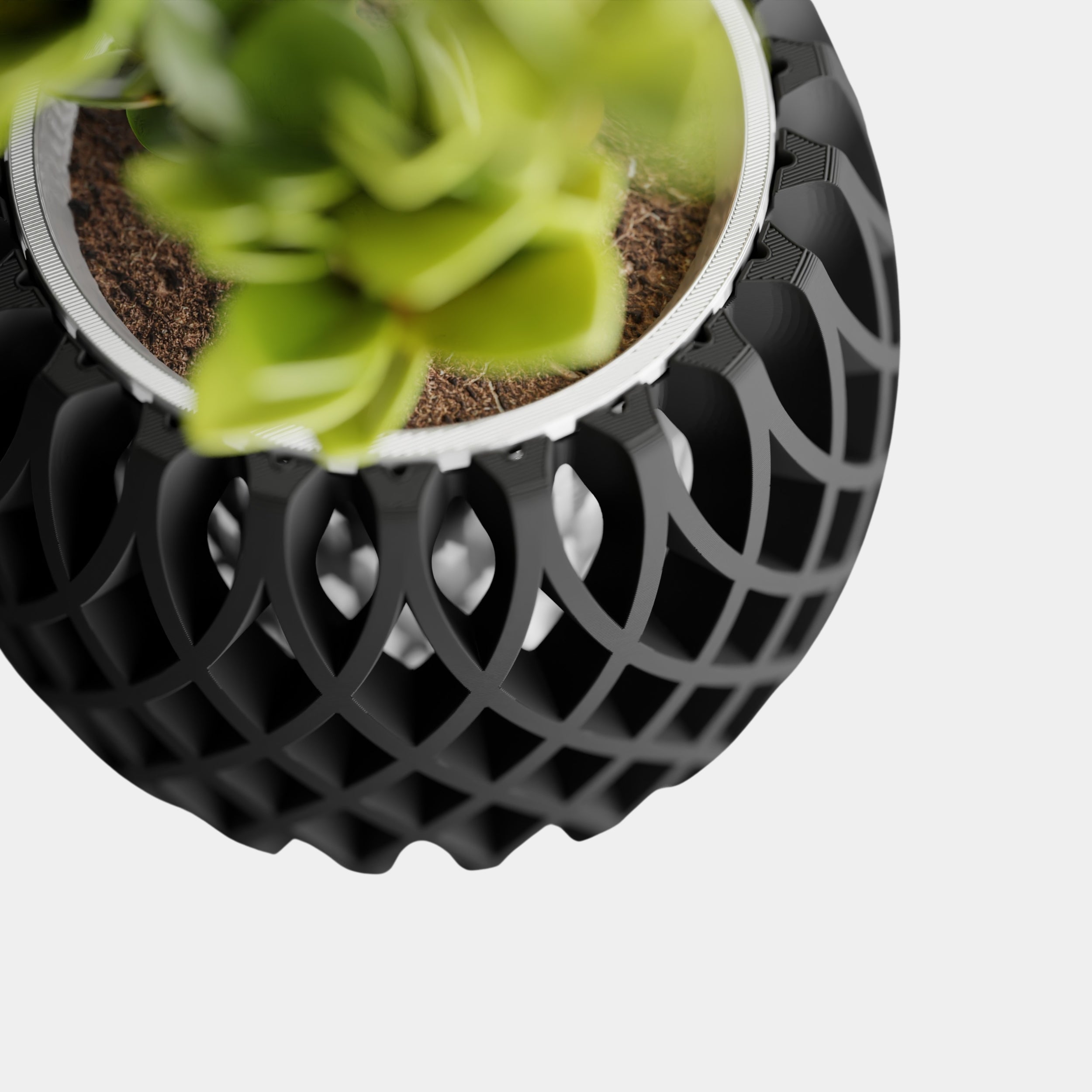 INTERWEAVE cvetlični lonec, črna