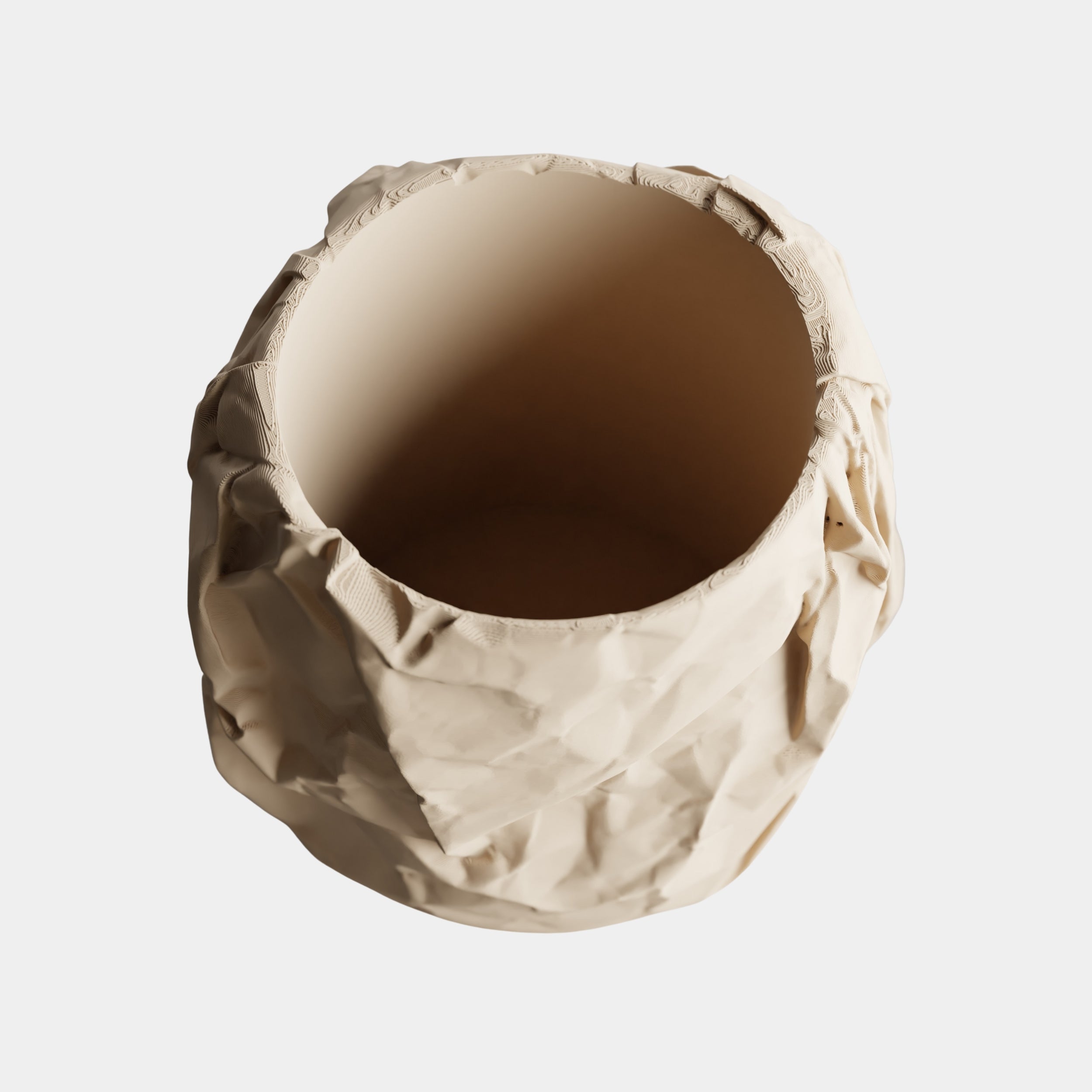 CRUMBLED cvetlični lonec, bež