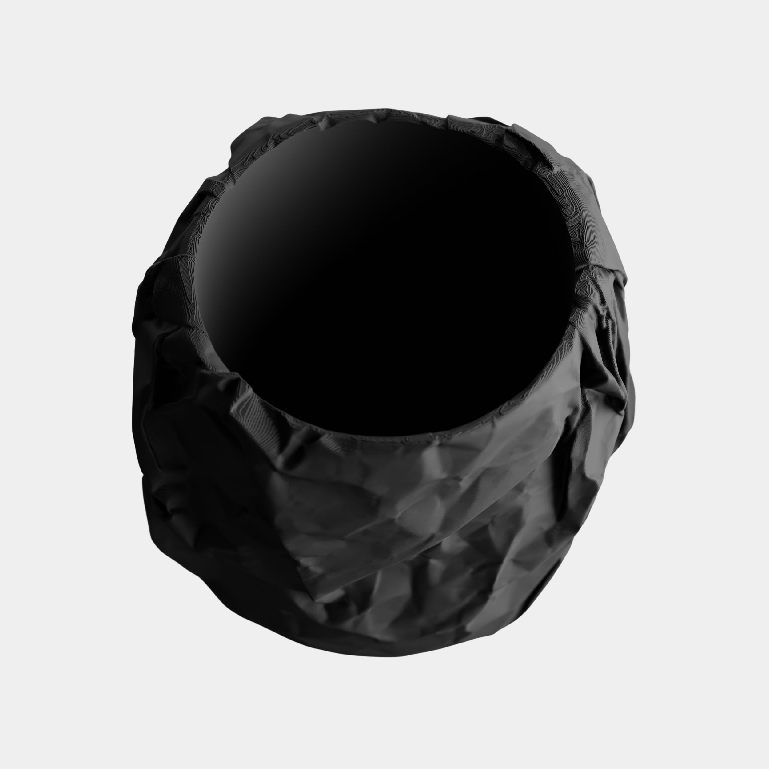 CRUMBLED cvetlični lonec, črna