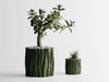 WOOD LOG Planter - green