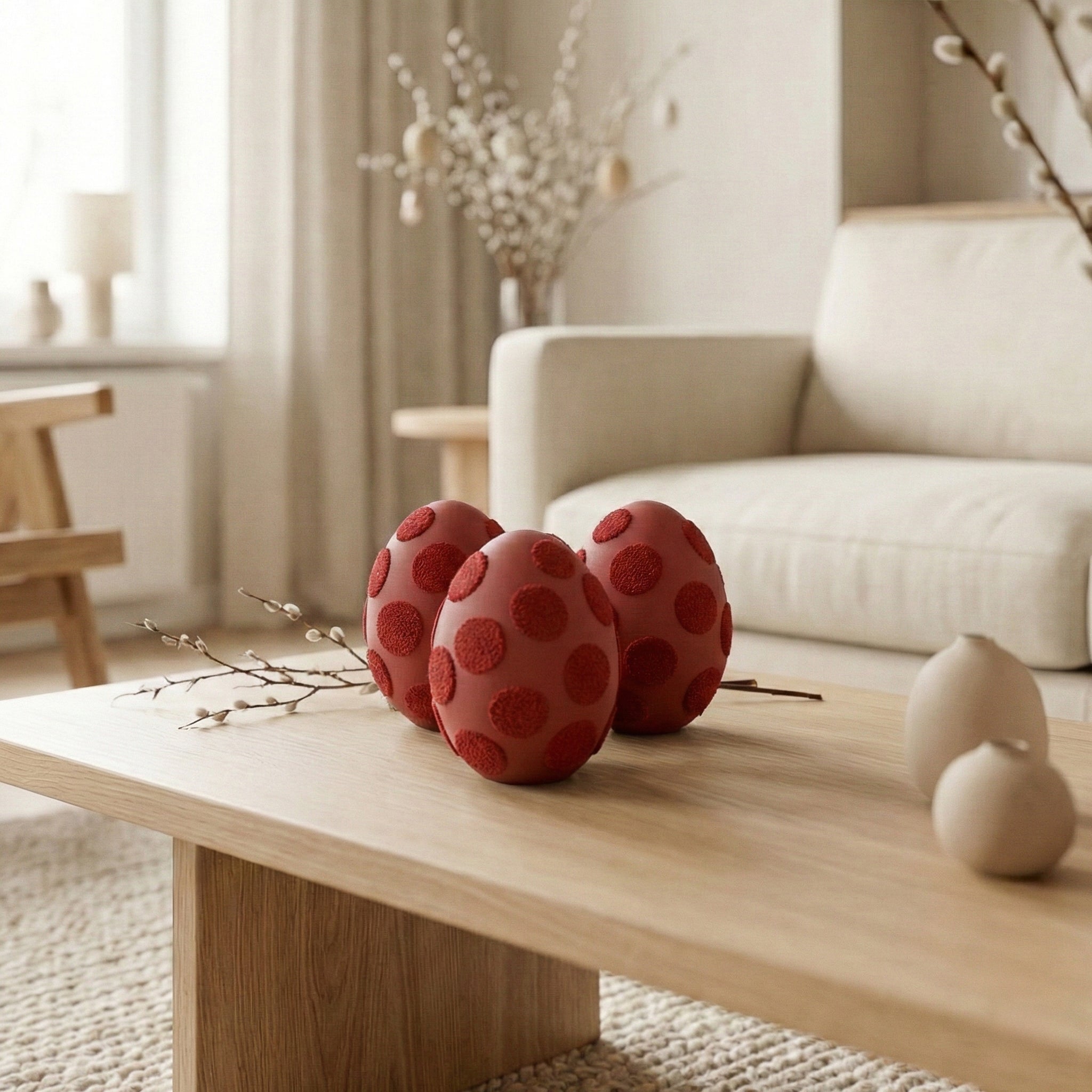 Pikčasta velikonočna jajčka, rdeča