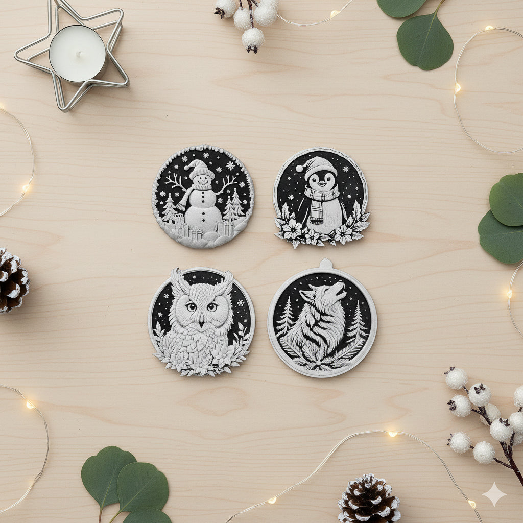 Okraski za jelko živalice - set 10 obeskov