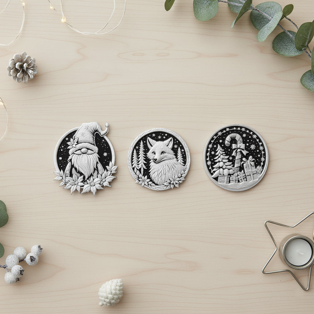 Okraski za jelko živalice - set 10 obeskov