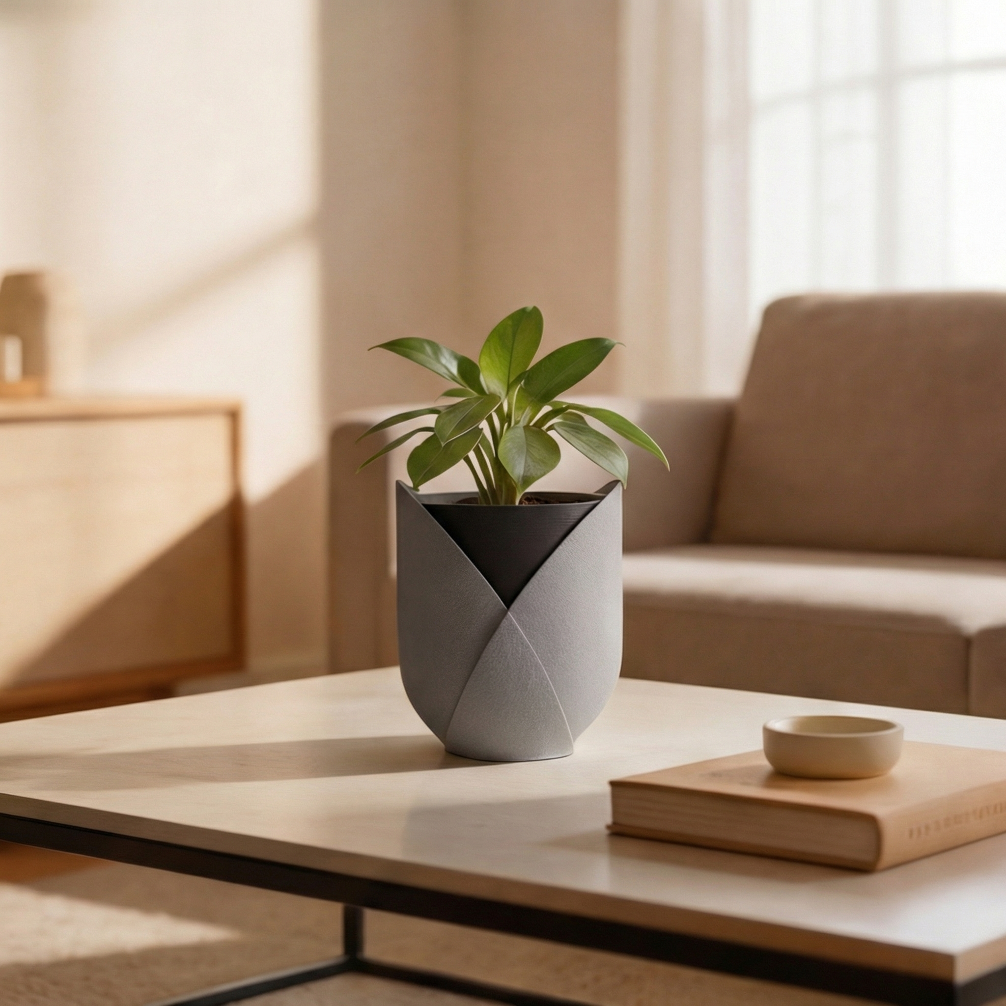 ELYNDRA cvetlični lonec, siva