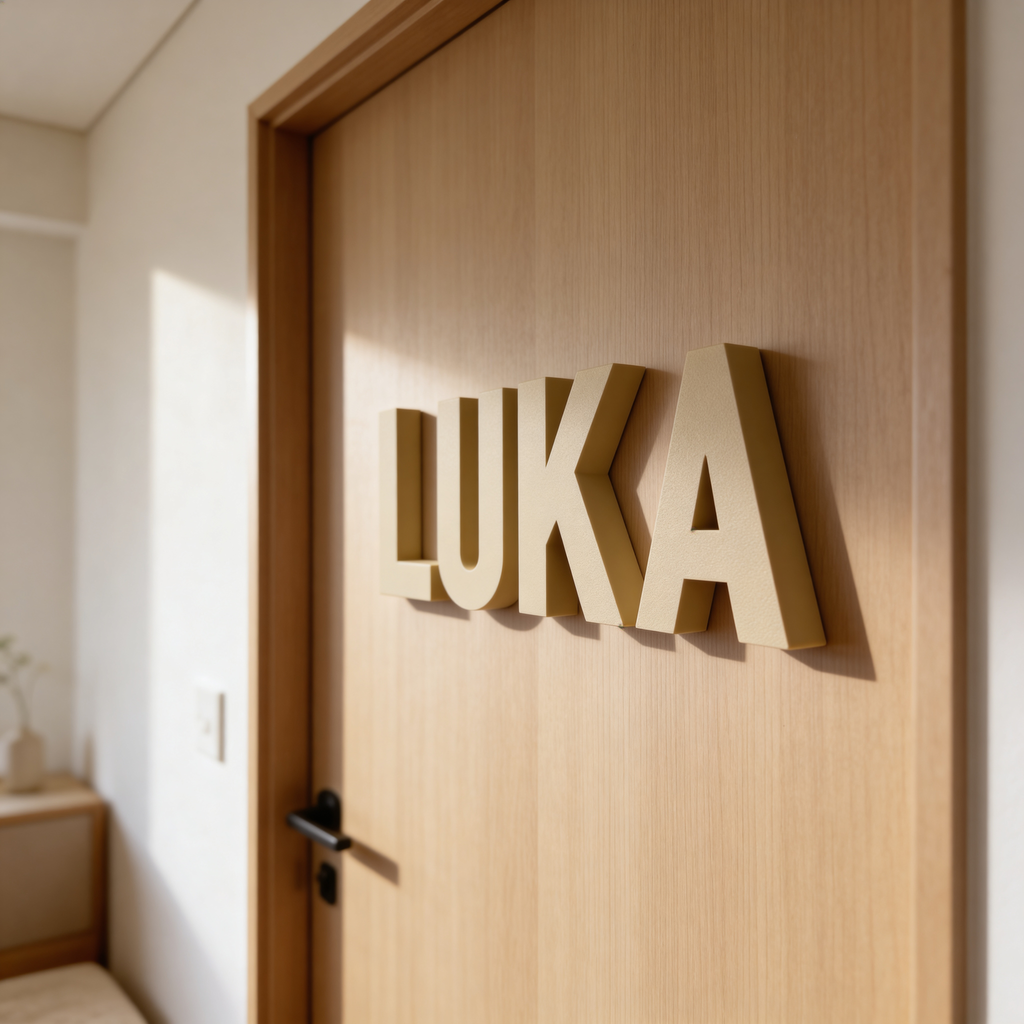 Custom Wall Letters Beige