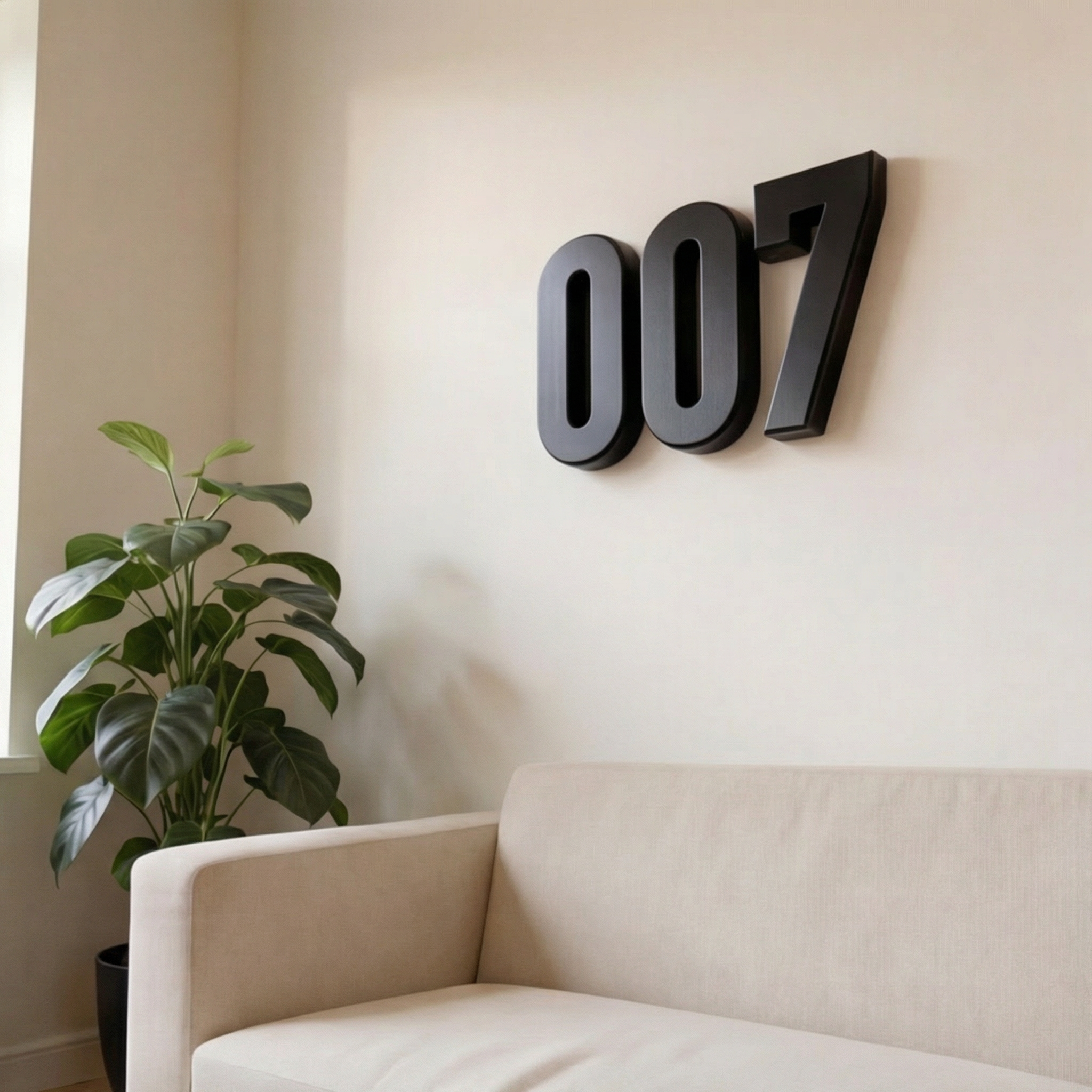 Črn 3D napis po želji